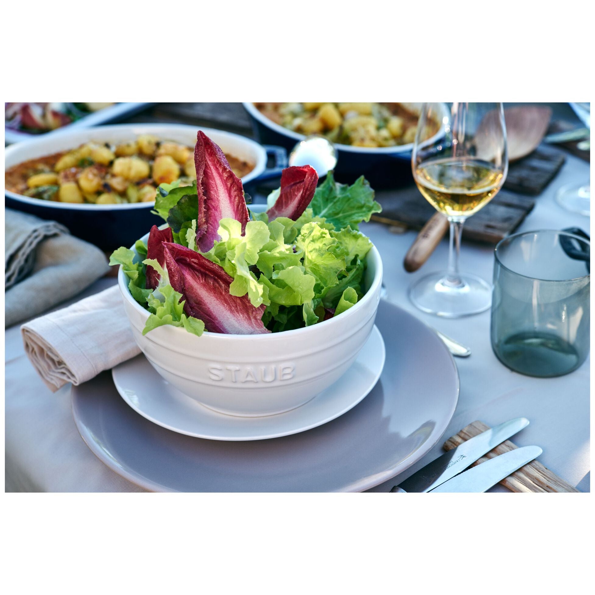 Staub Stoneware 2-pc Large Universal Bowl Set (6.5-inch/1.25-qt) - White