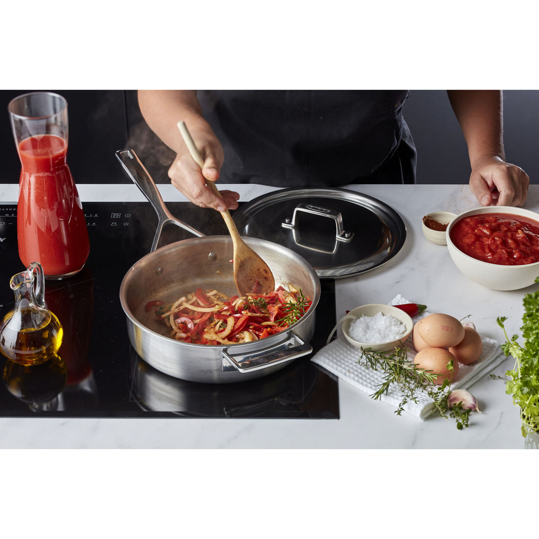 Demeyere Essential 5 3 qt Saute Pan, 18/10 Stainless Steel