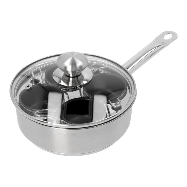 Demeyere Resto 4-cup Stainless Steel Egg Poacher Set