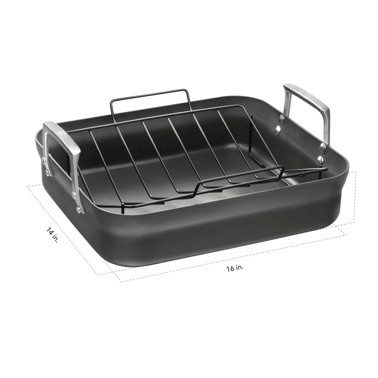 ZWILLING Motion 16 X 14-inch Aluminum Hard Anodized Roasting Pan Nonstick