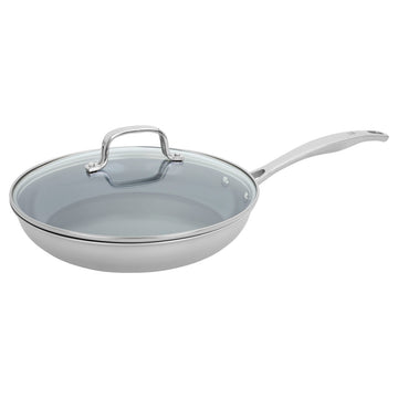 Henckels CLAD H3 Ceramic Nonstick 10-inch Stainless Steel Ceramic Nonstick Fry Pan with Lid