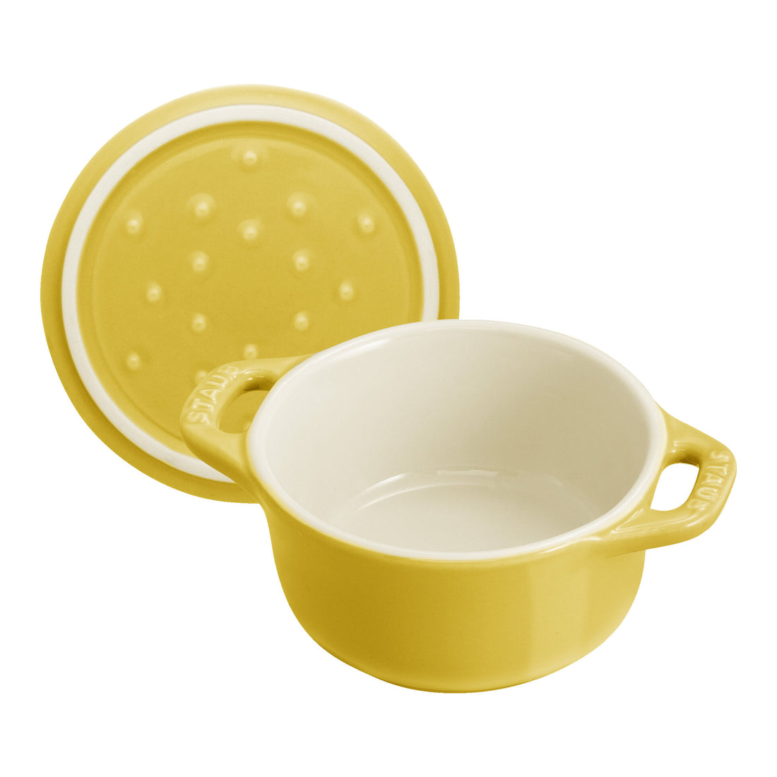 Staub Stoneware 3-pc Mini Round Cocotte Set (.25-qt) - Citron