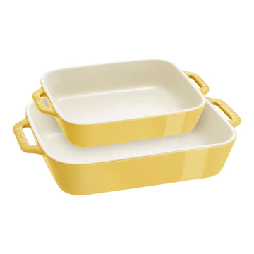 Staub Stoneware 2-pc Rectangular Baking Dish Set - Citron