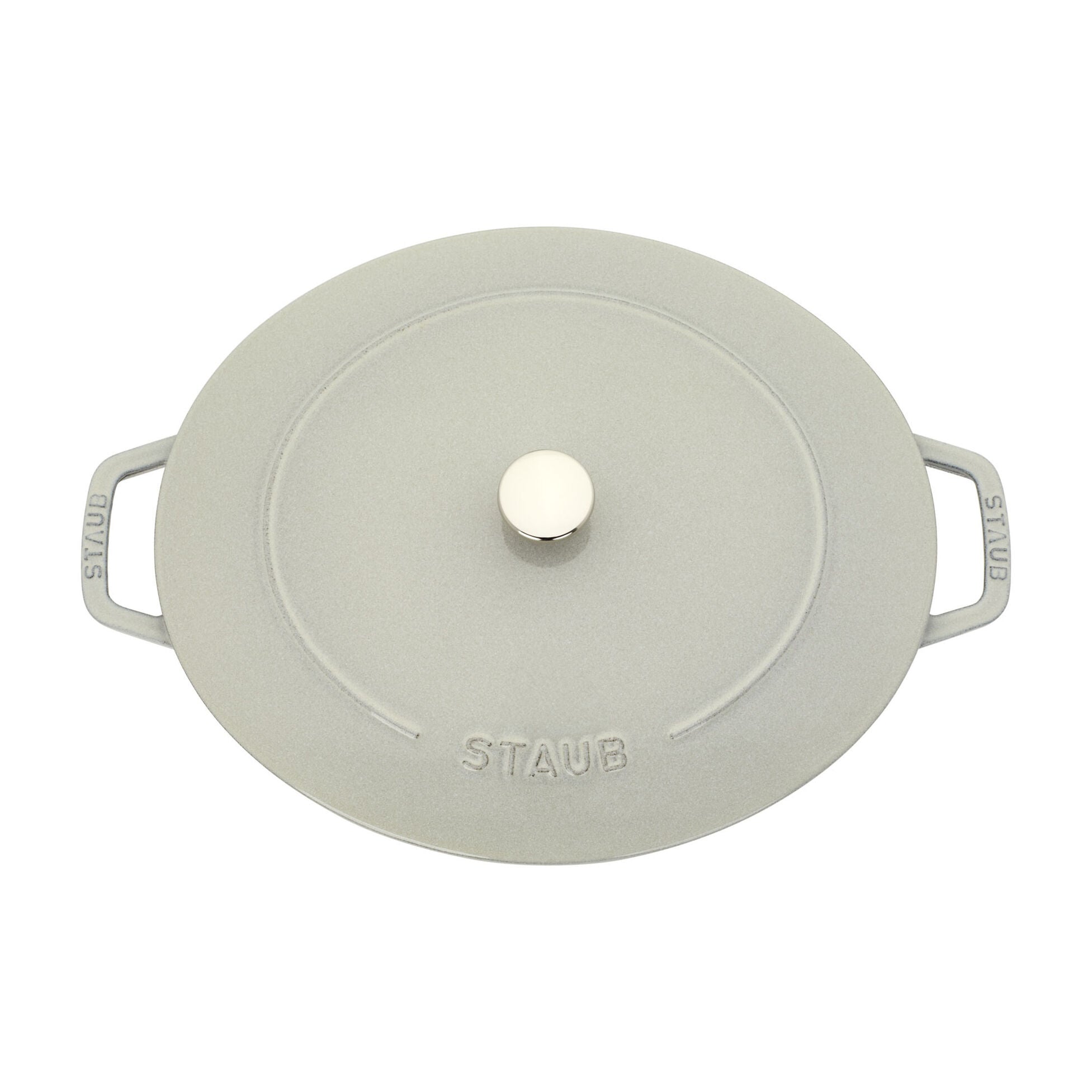 Staub Cast Iron 6.25-qt Wide Oval Dutch Oven- White Truffle