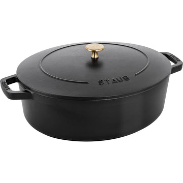 Staub Cast Iron 6.25-qt Wide Oval Dutch Oven - Black
