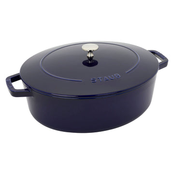 Staub Cast Iron 6.25-qt Wide Oval Dutch Oven - Dark Blue