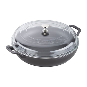 Staub Cast Iron 3.5-qt Braiser with Glass Lid - Black