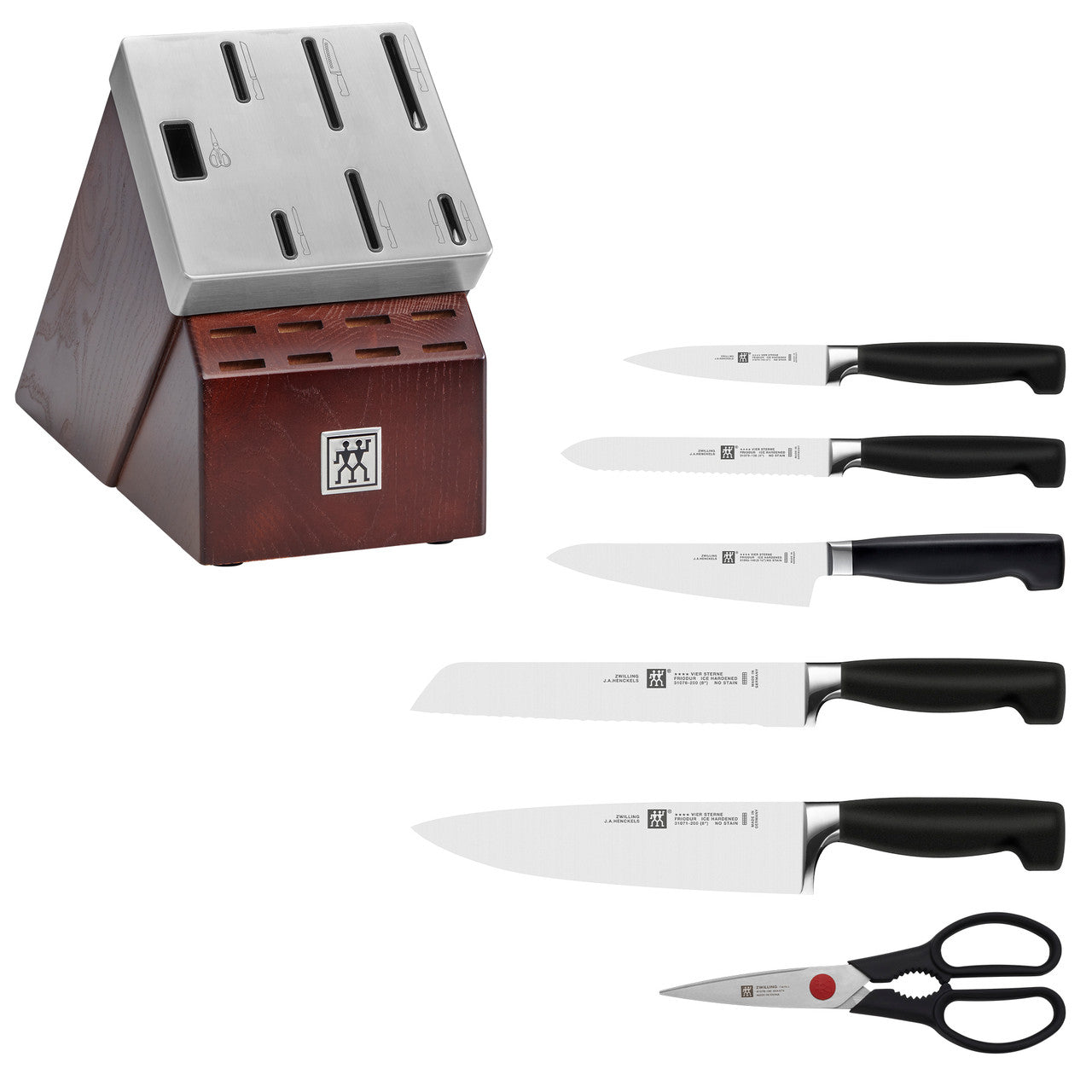 ZWILLING Four Star 7-pc Self-Sharpening Knife Block Set