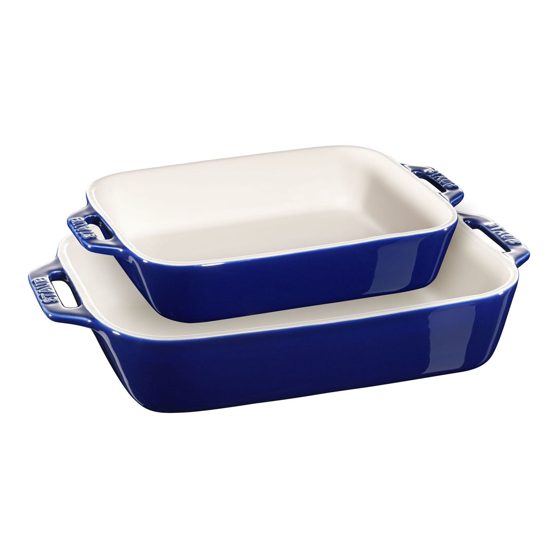 Staub Stoneware 2-pc Rectangular Baking Dish Set - Dark Blue