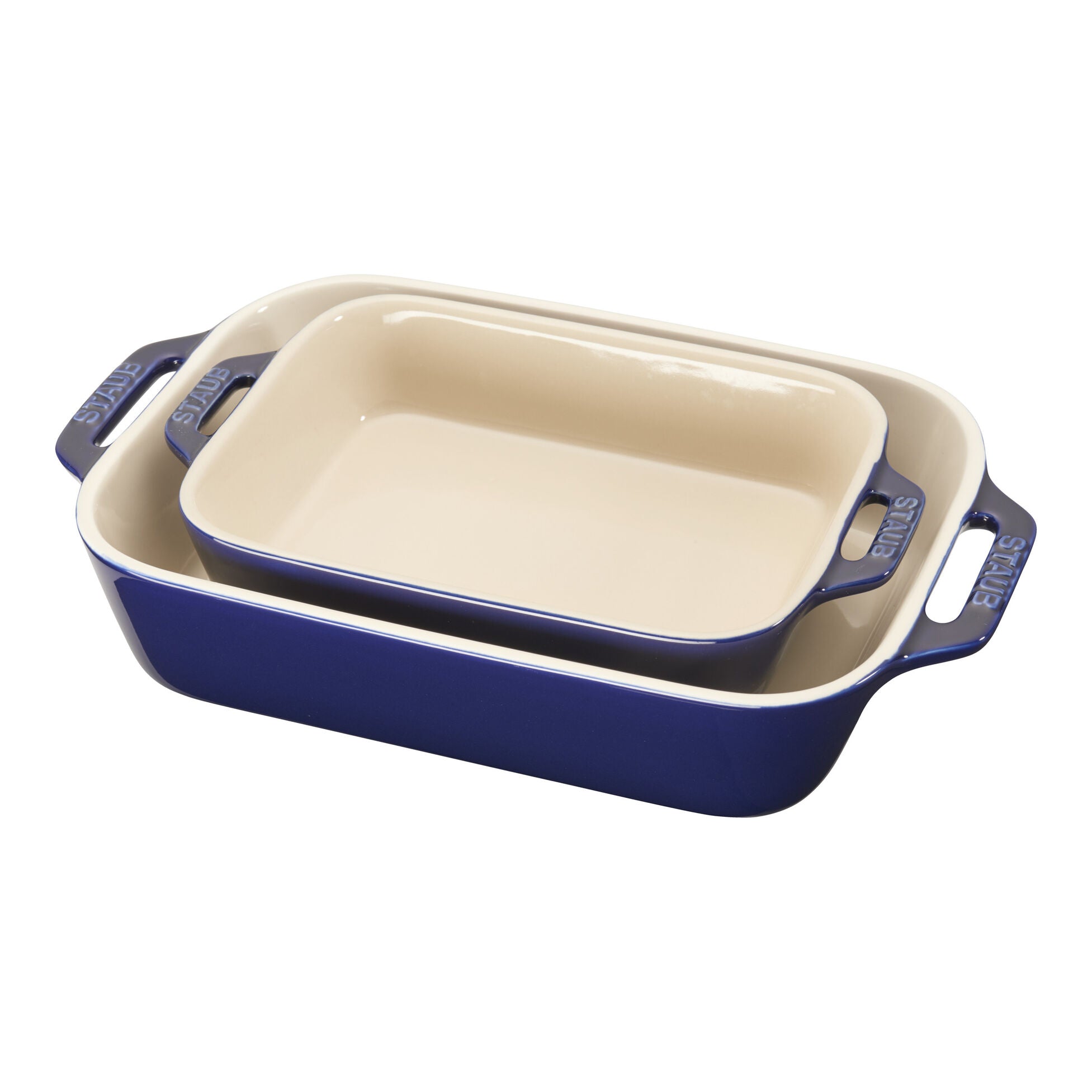 Staub Stoneware 2-pc Rectangular Baking Dish Set - Dark Blue