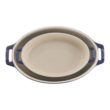 Staub Stoneware 2-pc Oval Baking Dish Set - Dark Blue