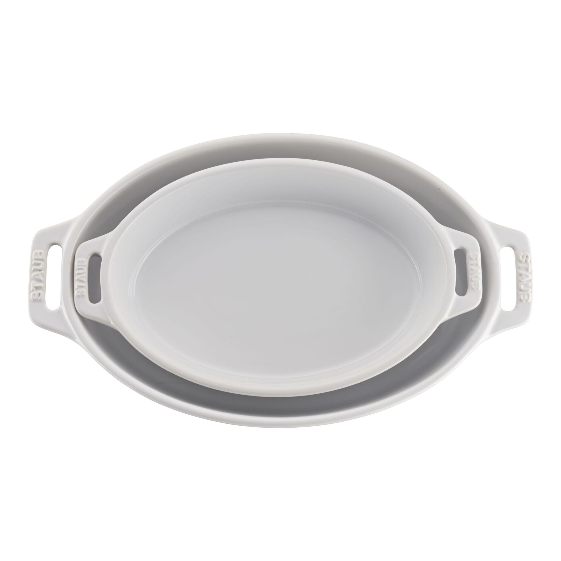 Staub Stoneware 2-pc Oval Baking Dish Set - White