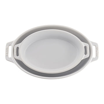 Staub Stoneware 2-pc Oval Baking Dish Set - White