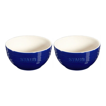 Staub Stoneware 2-pc Large Universal Bowl Set (6.5-inch/1.25-qt) - Dark Blue