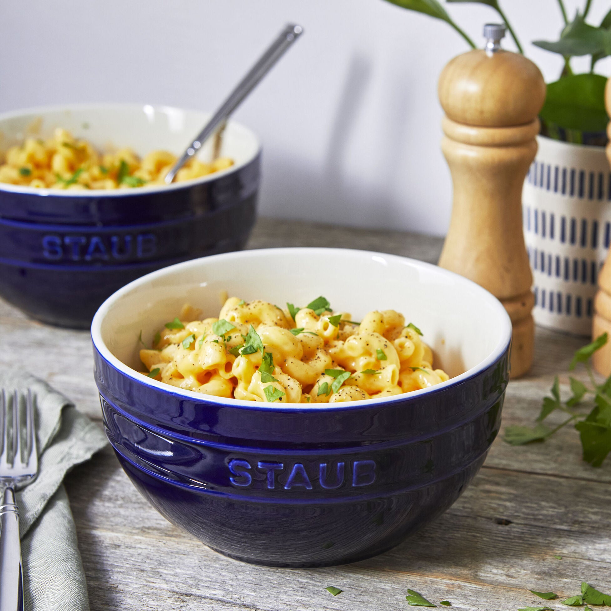 Staub Stoneware 2-pc Large Universal Bowl Set (6.5-inch/1.25-qt) - Dark Blue