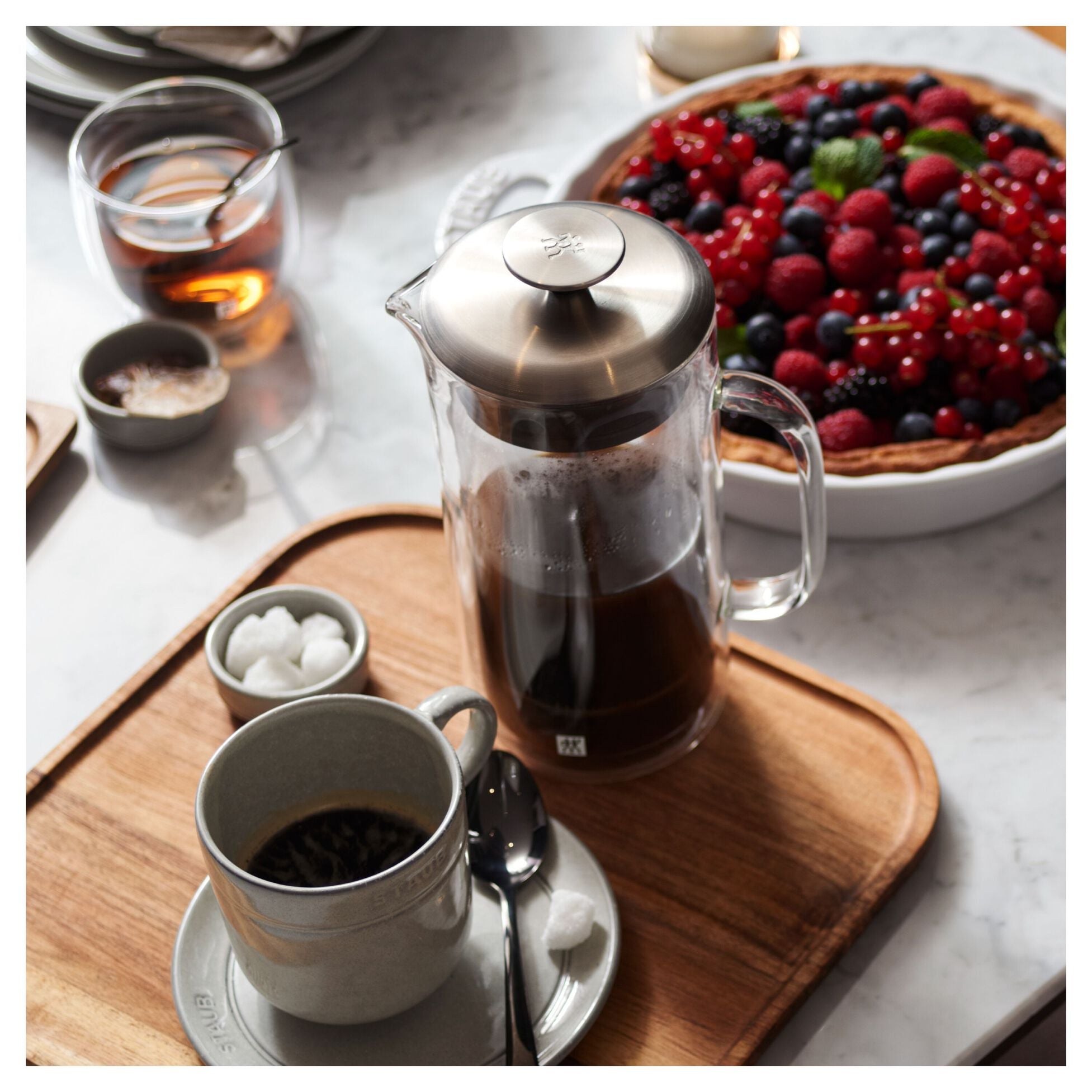 ZWILLING Sorrento Plus 3-pc Latte Set French Press, 27oz. and Latte Glass, 11.8oz.