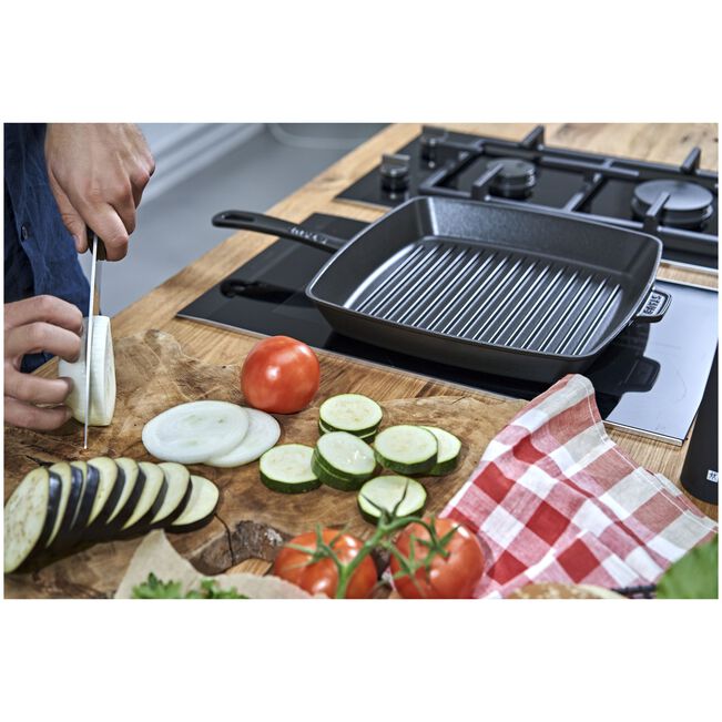 Staub Cast Iron 12-inch Square Grill Pan - Black