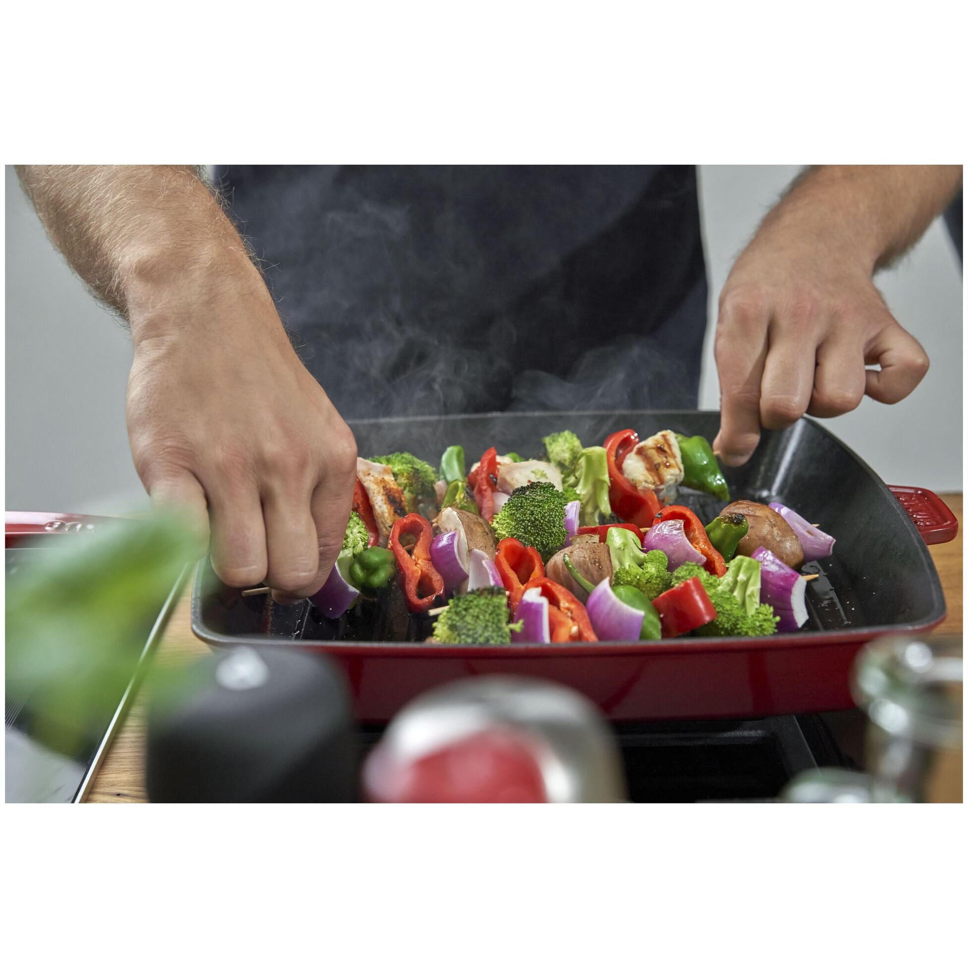 Staub Cast Iron 12-inch Square Grill Pan - Cherry