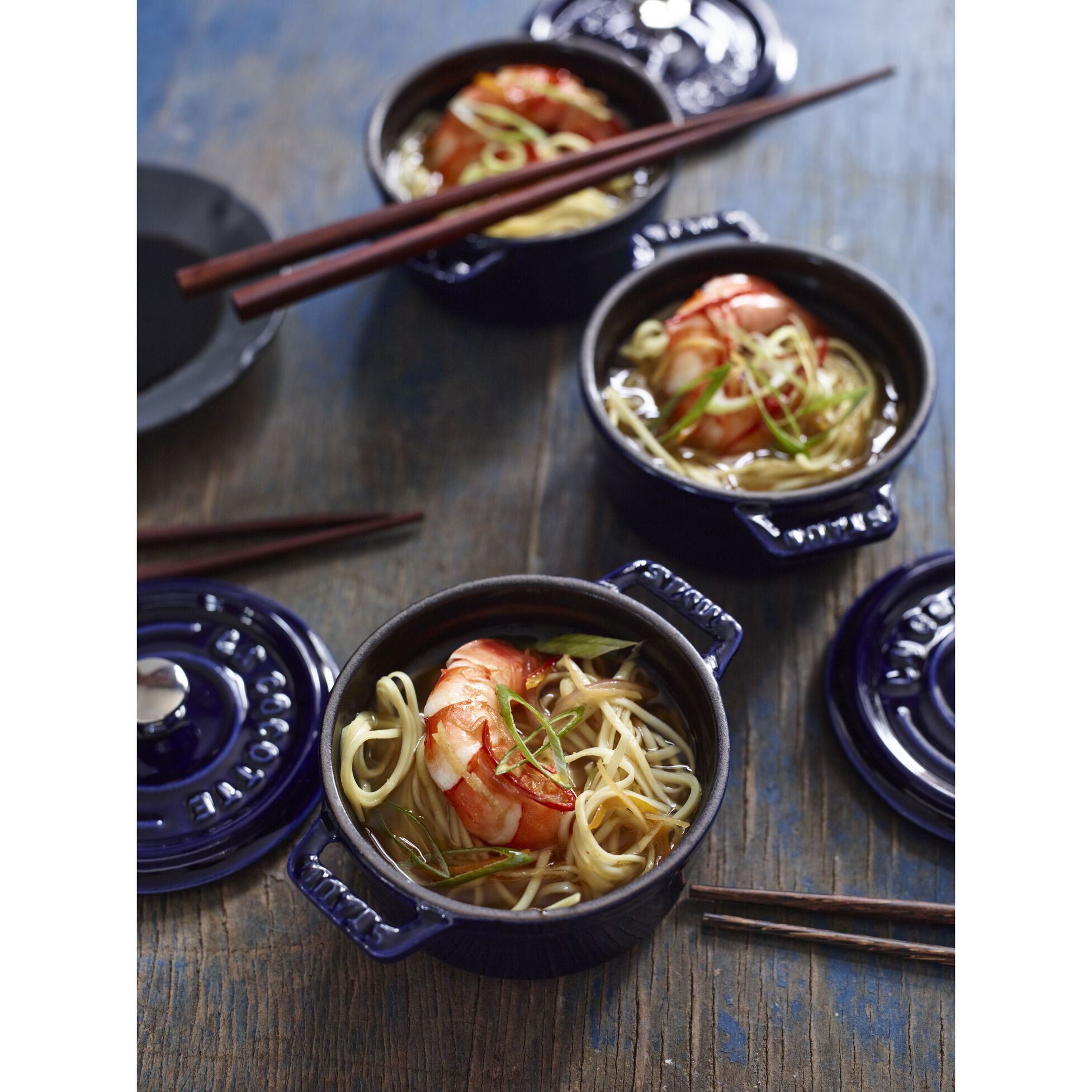 Staub Stoneware 3-pc Mini Round Cocotte Set - Dark Blue