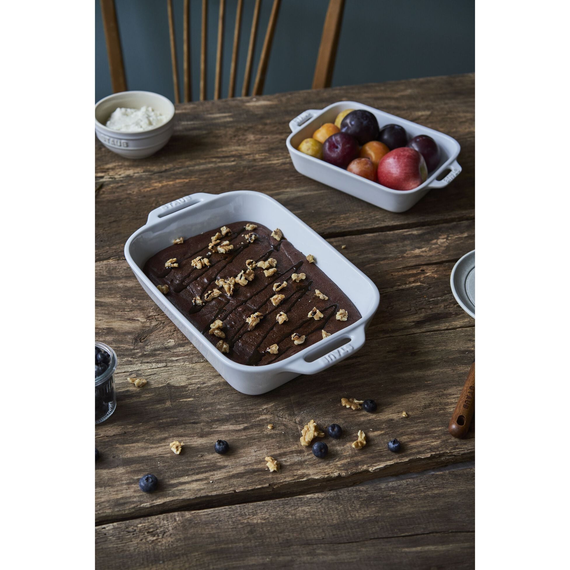 Staub Stoneware 2-pc Rectangular Baking Dish Set - White