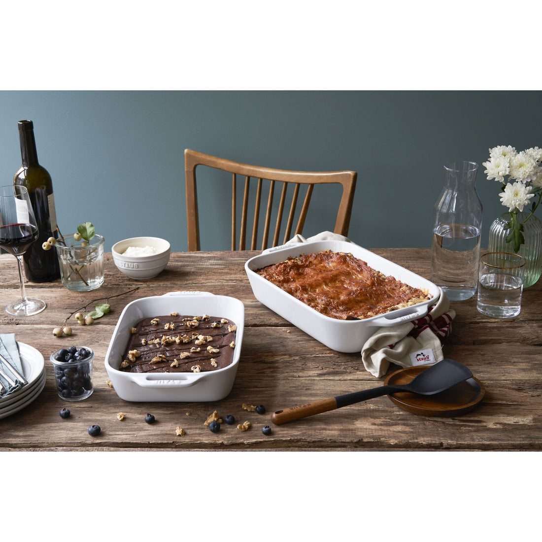 Staub Stoneware 2-pc Rectangular Baking Dish Set - White