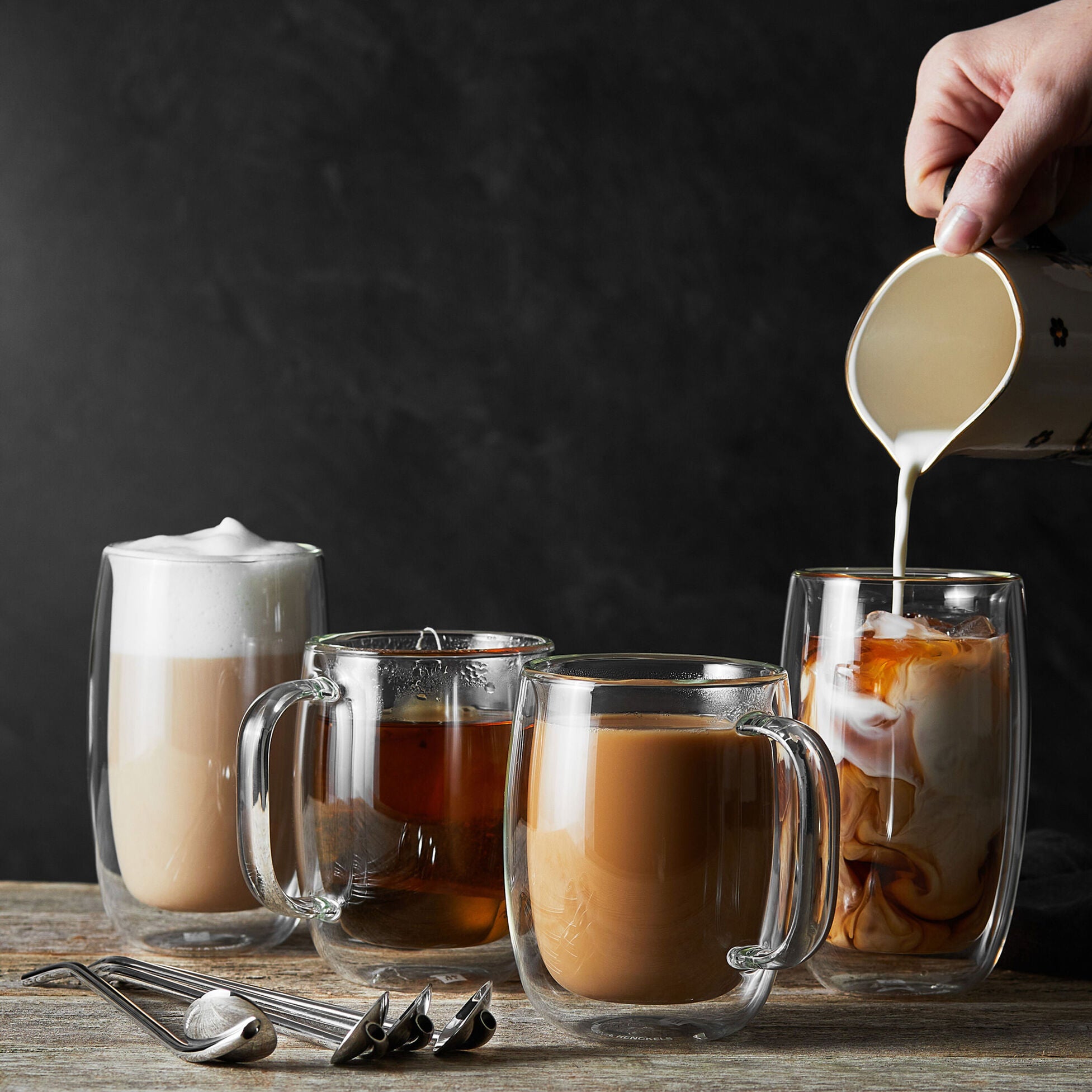 ZWILLING Sorrento Plus 9-pc Mixed Set: Coffee mugs/Latte Mugs & Spoon Straws