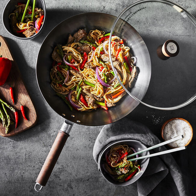 ZWILLING Dragon 12-inch Carbon Steel Wok with Lid