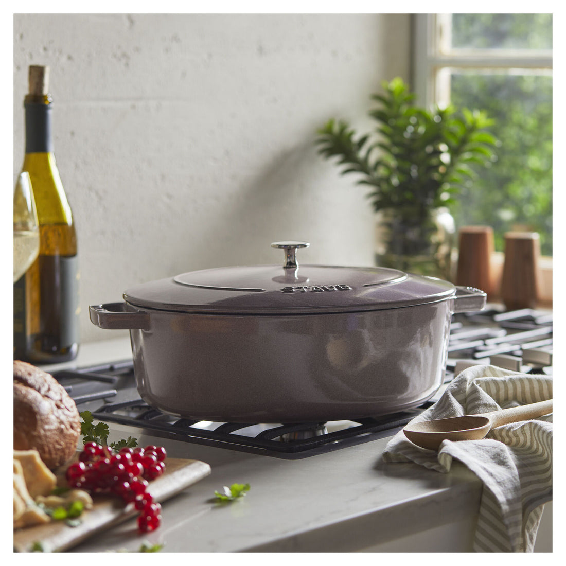 Staub Cast Iron 6.25-qt Wide Oval Dutch Oven - Graphite