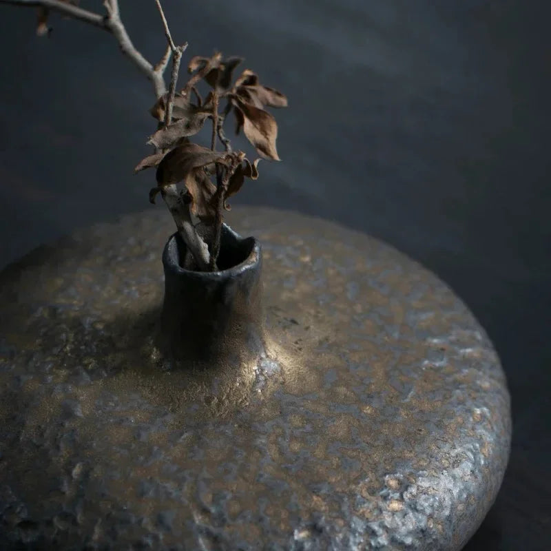 Retro Ceramic Vase Living Room Coarse Pottery Flower Ware