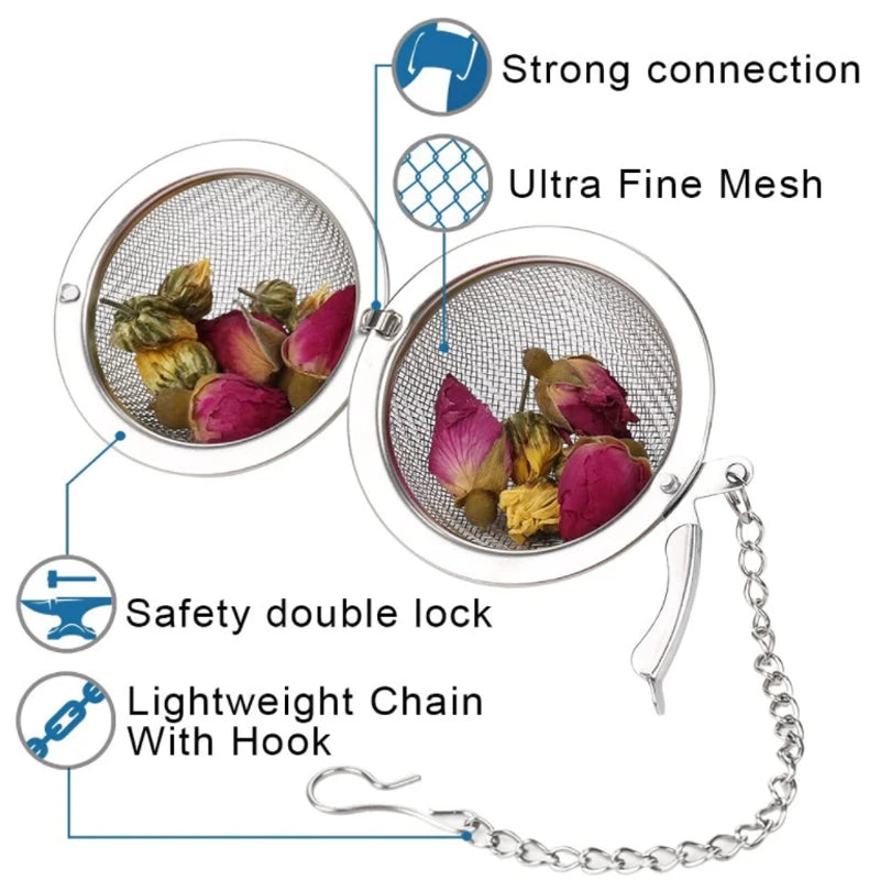 Stainless Steel Tea Infuser Ball – Mesh Loose Leaf Strainer with Locking Design
