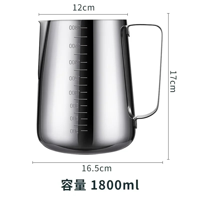 Stainless Steel Milk Frother Jug With Scale Espresso Coffee Milk Frothing For Kitchen Coffee Accessories Coffe Milk