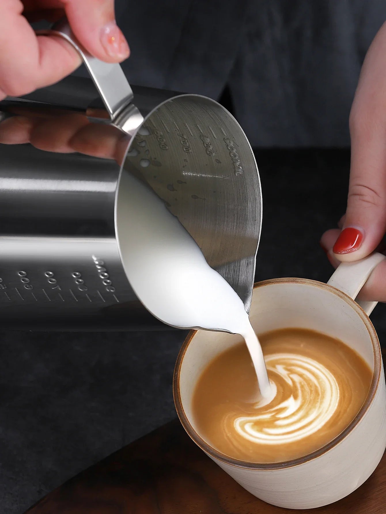 Stainless Steel Milk Frother Jug With Scale Espresso Coffee Milk Frothing For Kitchen Coffee Accessories Coffe Milk