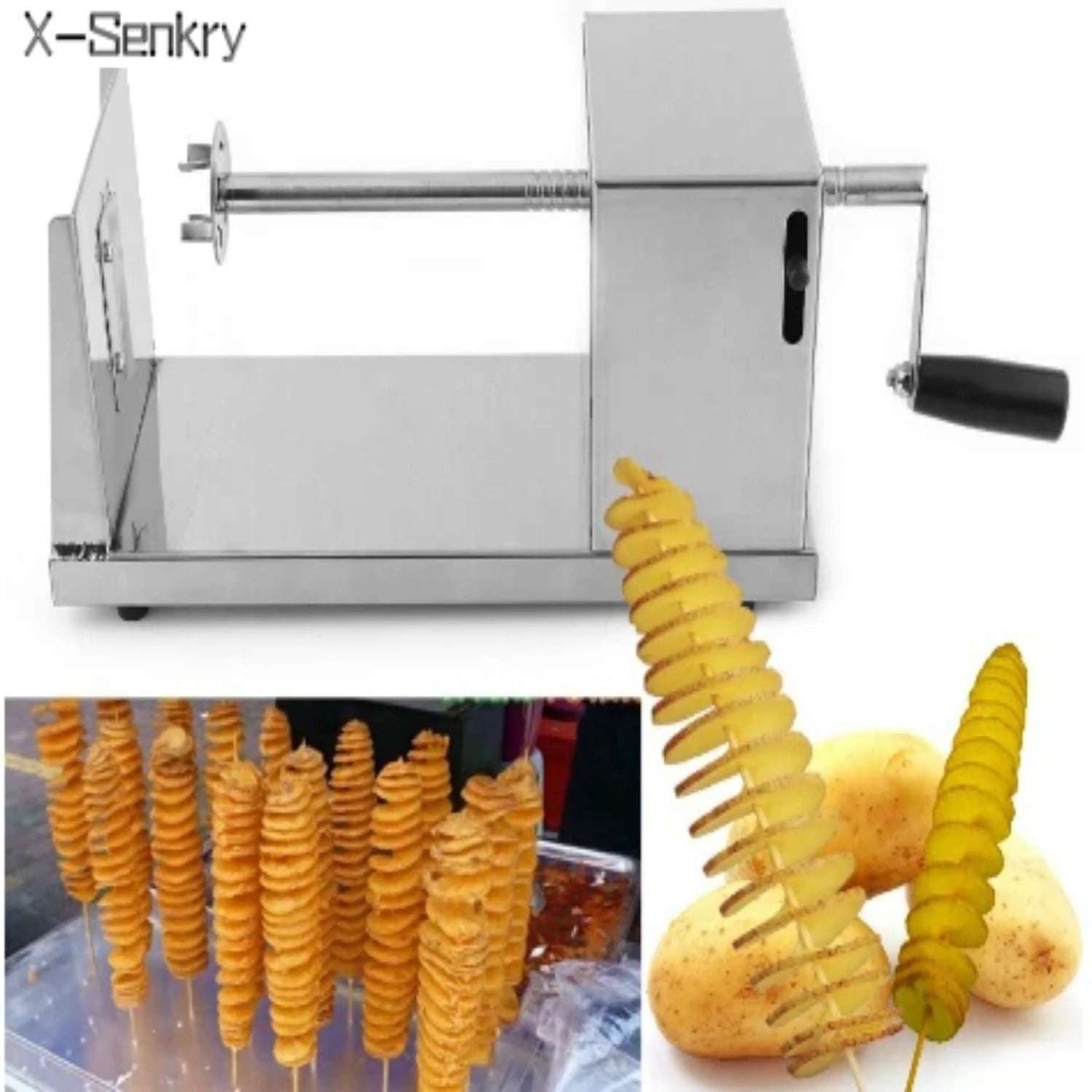 Stainless Steel Spiral Slicer for Homemade Chips, Curly Fries, and Spiral Vegetables