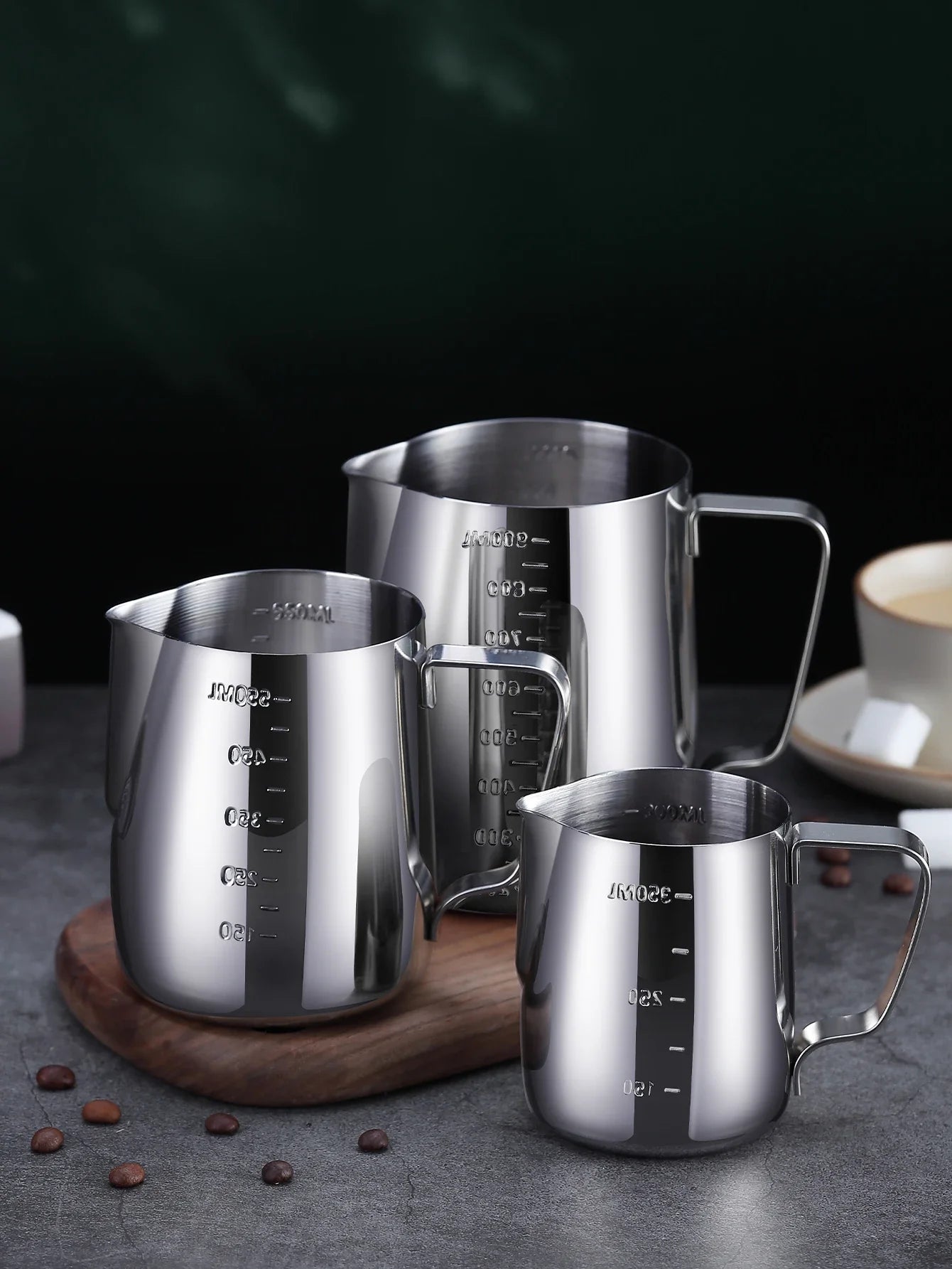 Stainless Steel Milk Frother Jug With Scale Espresso Coffee Milk Frothing For Kitchen Coffee Accessories Coffe Milk