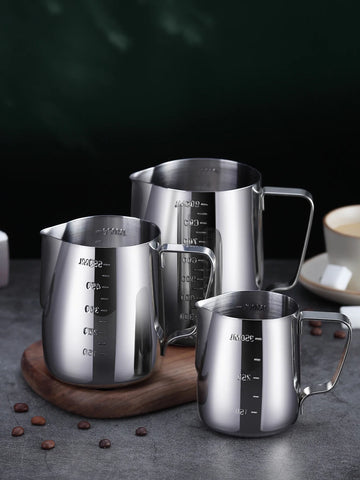Stainless Steel Milk Frother Jug With Scale Espresso Coffee Milk Frothing For Kitchen Coffee Accessories Coffe Milk