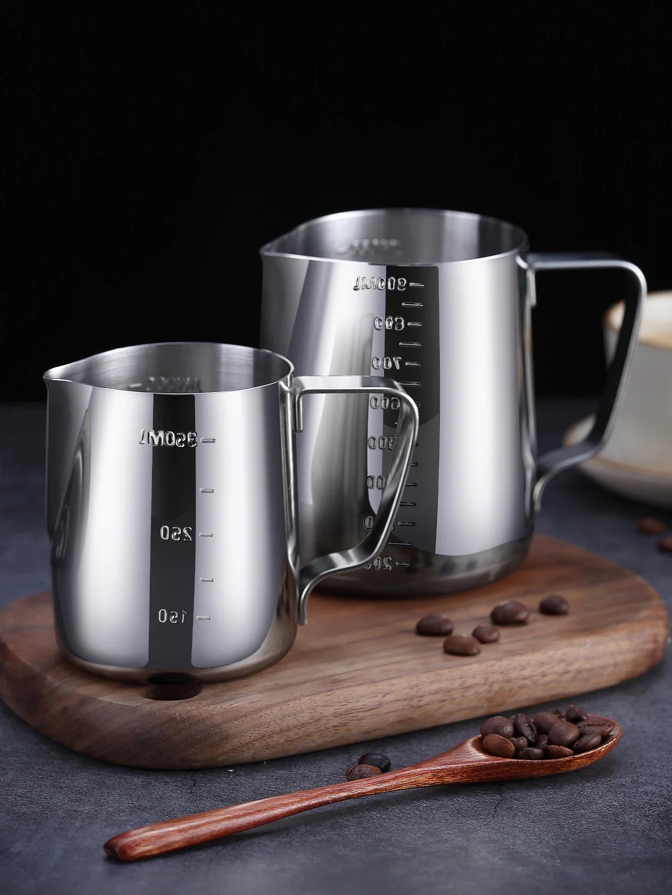 Stainless Steel Milk Frother Jug With Scale Espresso Coffee Milk Frothing For Kitchen Coffee Accessories Coffe Milk