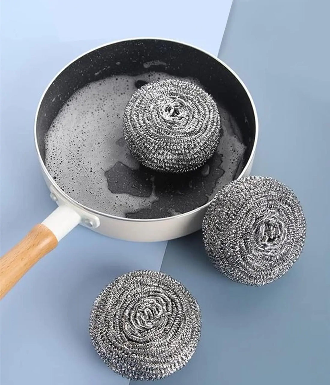 6Pcs Stainless Steel Wool Scrubbers – Heavy Duty Spiral Cleaning Pads for Pots, Pans, Grills, Dishes & Sinks