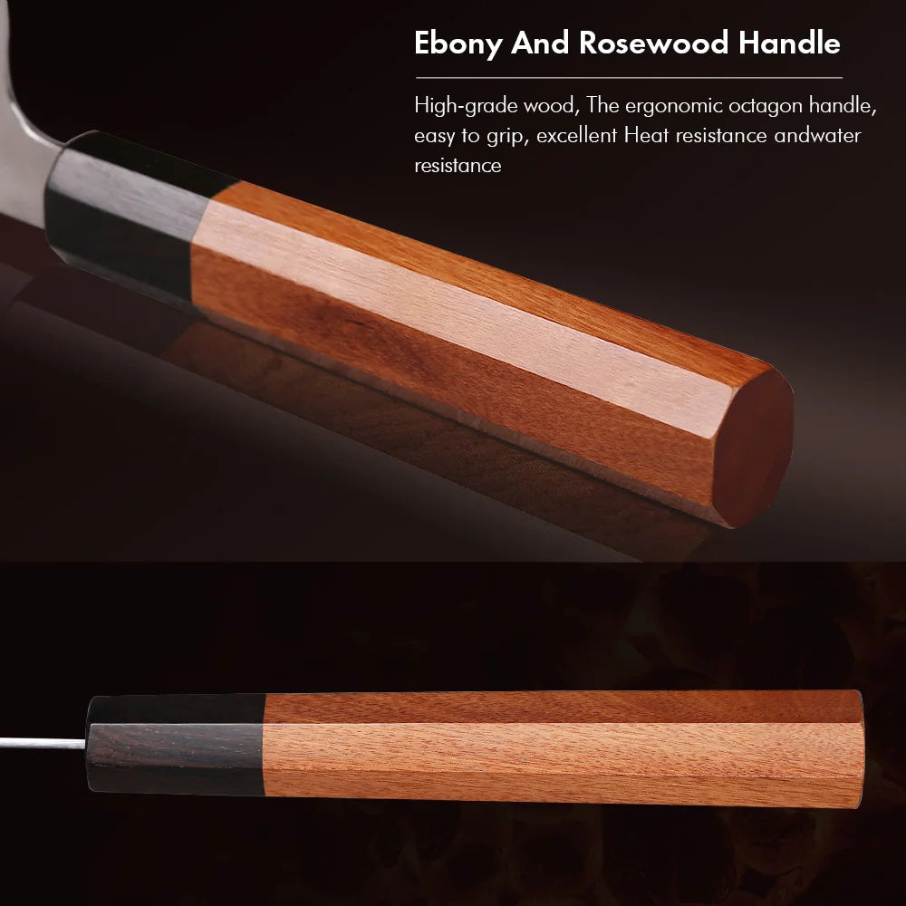 F.YOUNG 8.2-inch Japanese Kiritsuke Knife Damascus Steel Kitchen Chef Knives Sharp Professional Cleaver Hand Forged Cooking Tool