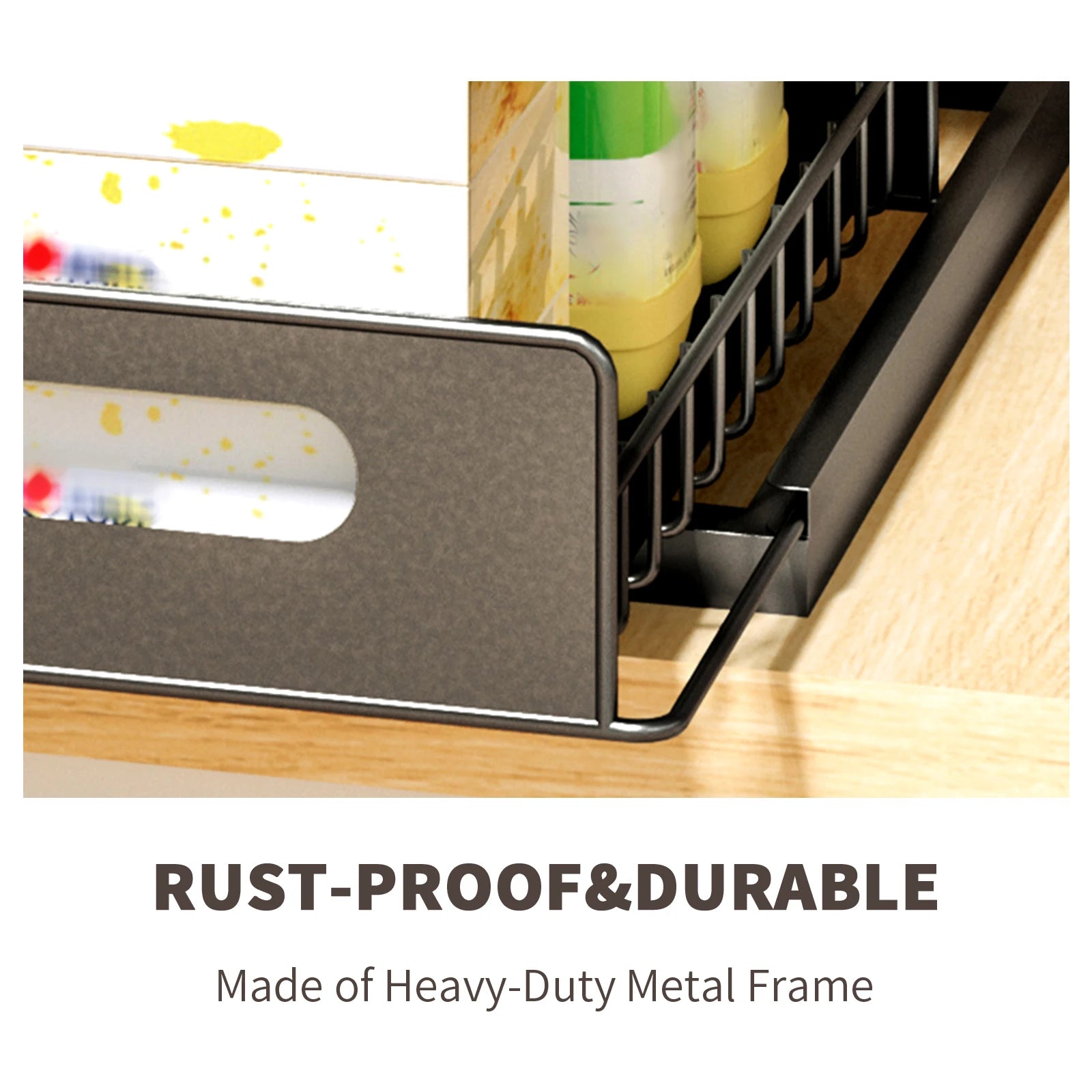 Under Sink Organizers and Storage 2 Tier Slide Out Kitchen Cabinet Organizer Sturdy Metal Bathroom Cabinet Organizer