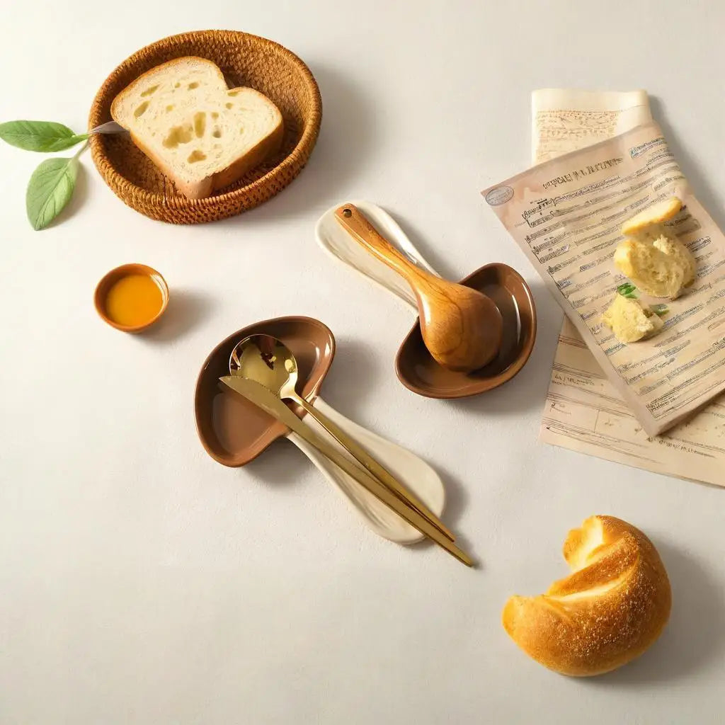 * Test Won't Ship*Vintage Ceramic Mushroom Spoon Rest – Heat-Resistant Utensil Holder & Pot Clip for Kitchen Decor and Dining Table
