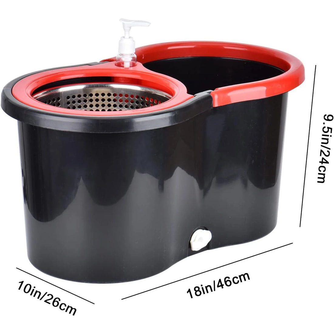 360° Spin Mop and Bucket Set with Stainless Steel Basket