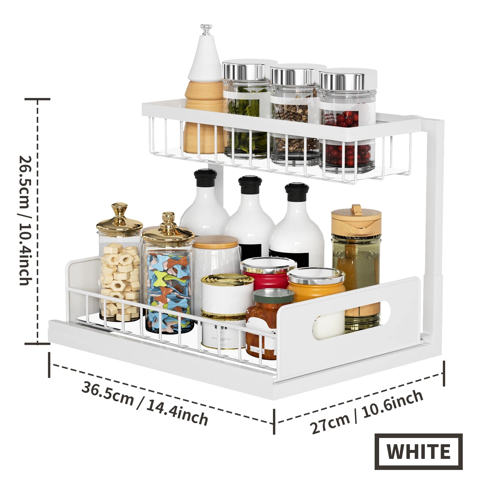 Under Sink Organizers and Storage 2 Tier Slide Out Kitchen Cabinet Organizer Sturdy Metal Bathroom Cabinet Organizer