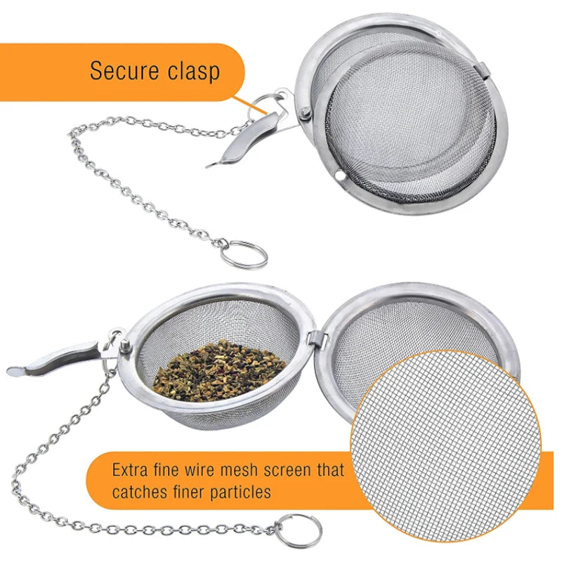 Stainless Steel Tea Infuser Ball – Mesh Loose Leaf Strainer with Locking Design